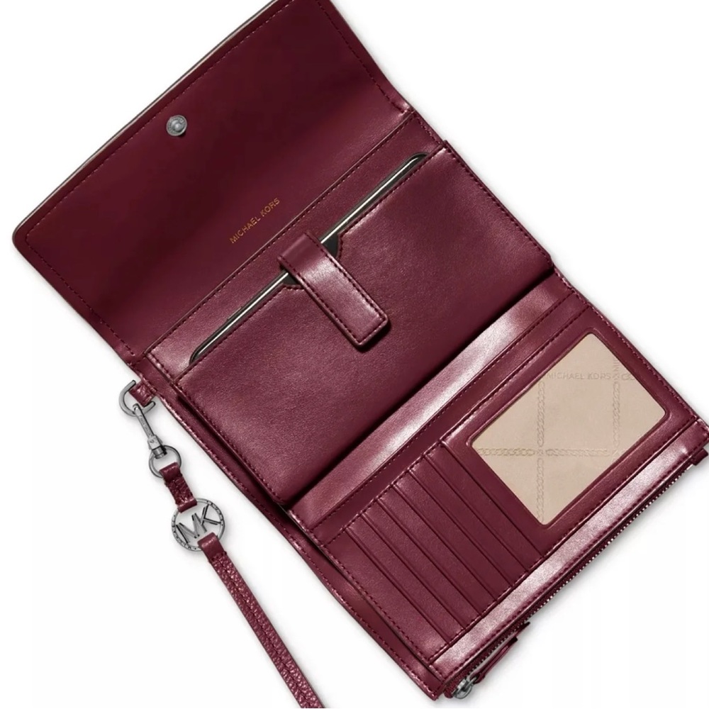 LG MK FLAP PHN WRISTLET burgundy